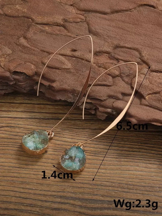 Resin Geometric Drop Earrings
