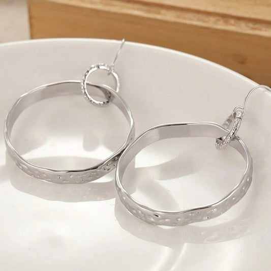 Vintage Handmade Round Hoop Earrings