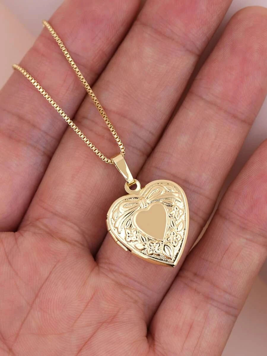Heart Locket Photo Necklace