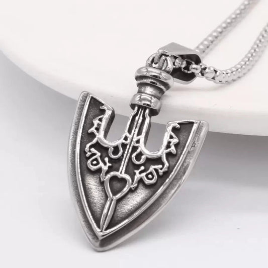 Vintage Spear Shield Pendant Necklace
