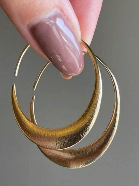 Vintage Copper Round Hoop Earrings