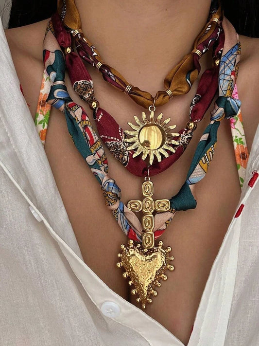 Gold Plated Sunflower Pendant Necklace
