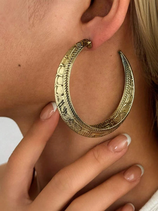 Vintage Bohemian Geometric Hoop Earrings