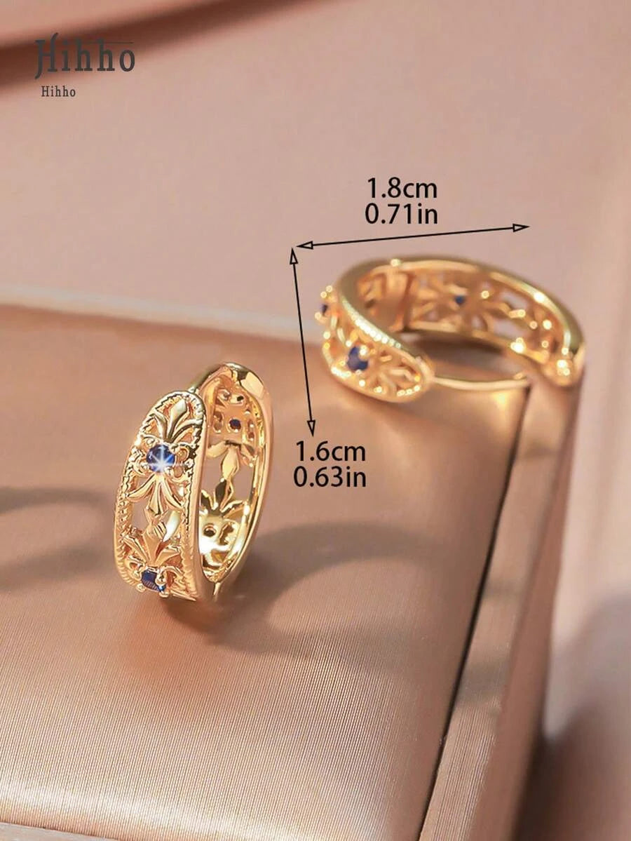 Vintage Hollow Geometric Circular Earrings