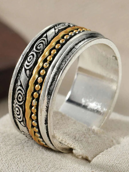 Vintage Bohemian Hammered Wide Ring