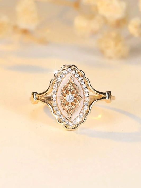 Vintage Pearl Mother-Of-Pearl Ring
