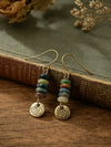 Vintage Bohemian Bronze Hammered Disc Earrings