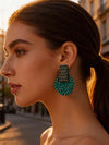 Handmade Wooden Beaded Disc Earrings