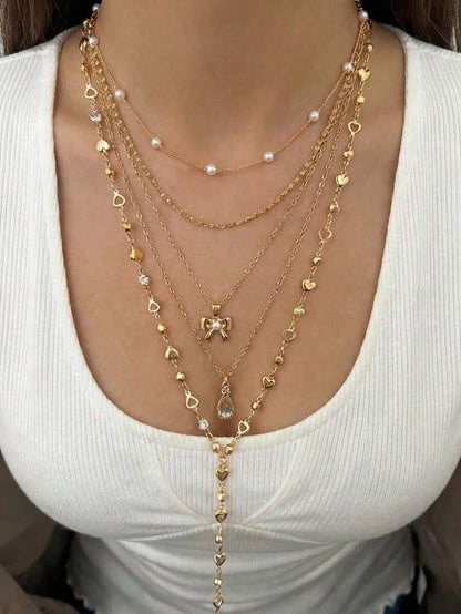 Pearl Flower Tassel Shell Necklace