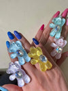 Colorful Asymmetrical Bubble Resin Ring