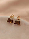 Retro Minimalist Trapezoid Crystal Earrings