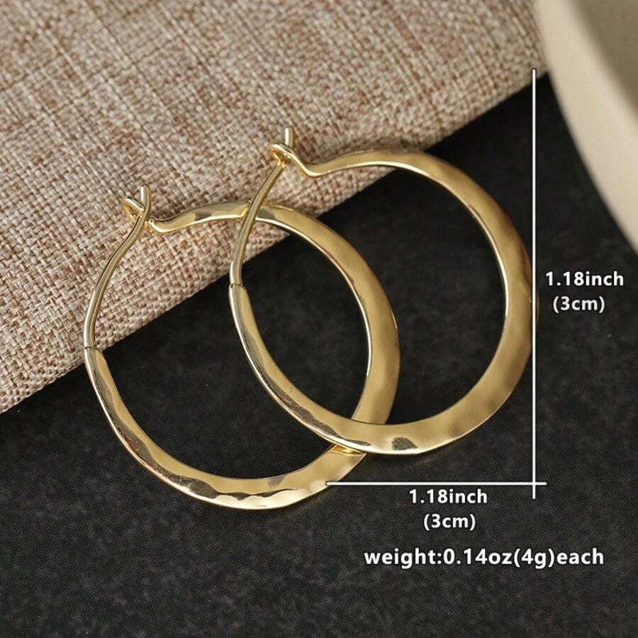 Hammered Large Hoop Earrings