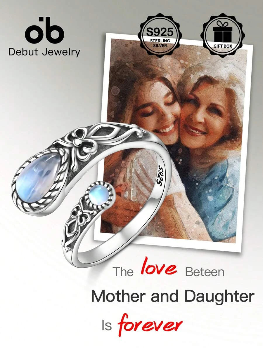 Sterling Silver Moonstone Spoon Ring