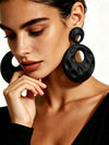 Gold-Plated Metal Drum Dangle Earrings