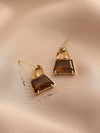 Retro Minimalist Trapezoid Crystal Earrings