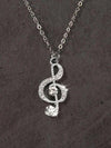 Rhinestone Music Note Necklace