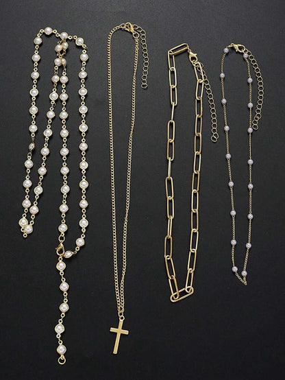 Pearl Flower Tassel Shell Necklace