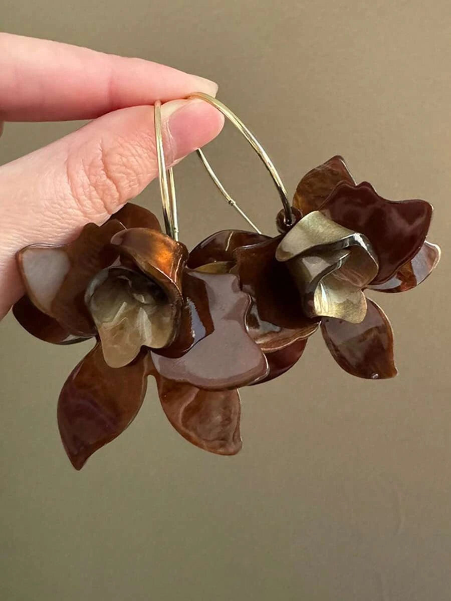 Vintage Floral Acrylic Earrings