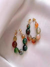 Retro Chinese Style Blue Beaded Earrings