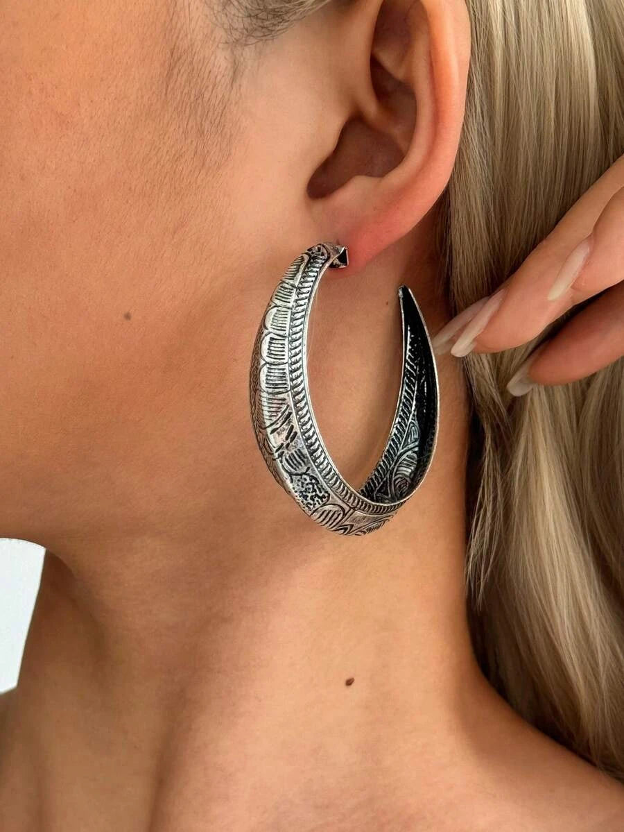 Vintage Bohemian Geometric Hoop Earrings