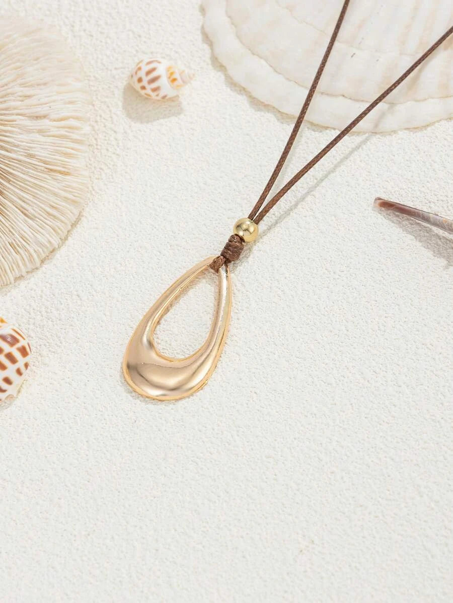 Asymmetrical Water Drop Charm Necklace