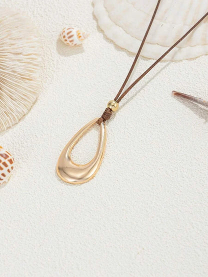 Asymmetrical Water Drop Charm Necklace