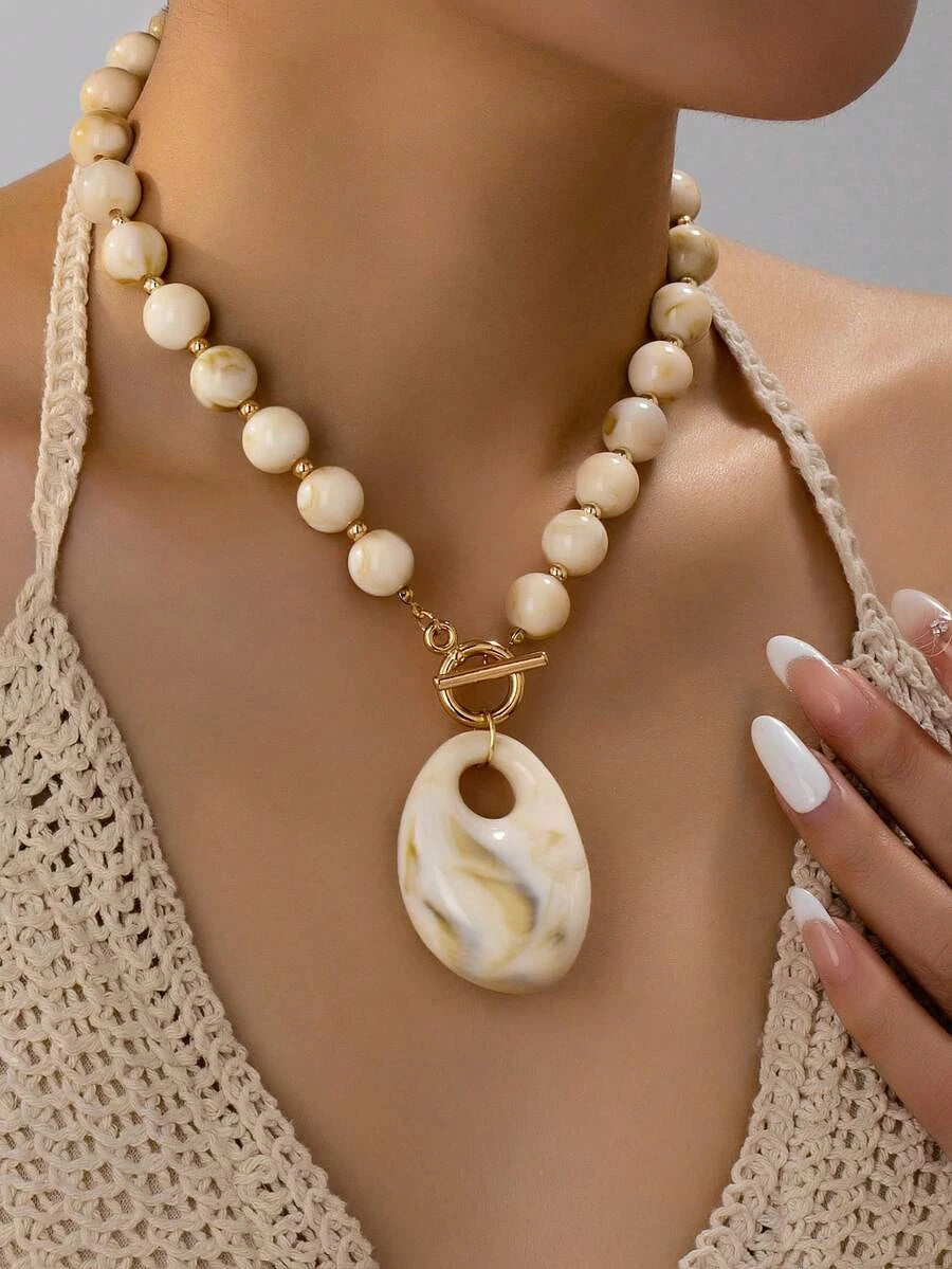 Bohemian Vintage Beaded Pendant Necklace