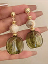 Vintage Asymmetrical Tie Dye Long Acrylic Pendant Earrings