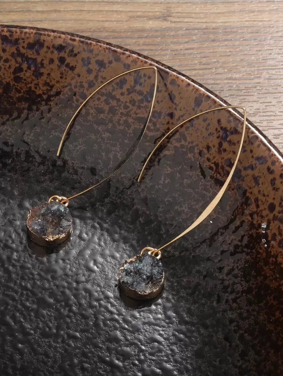 Resin Geometric Drop Earrings