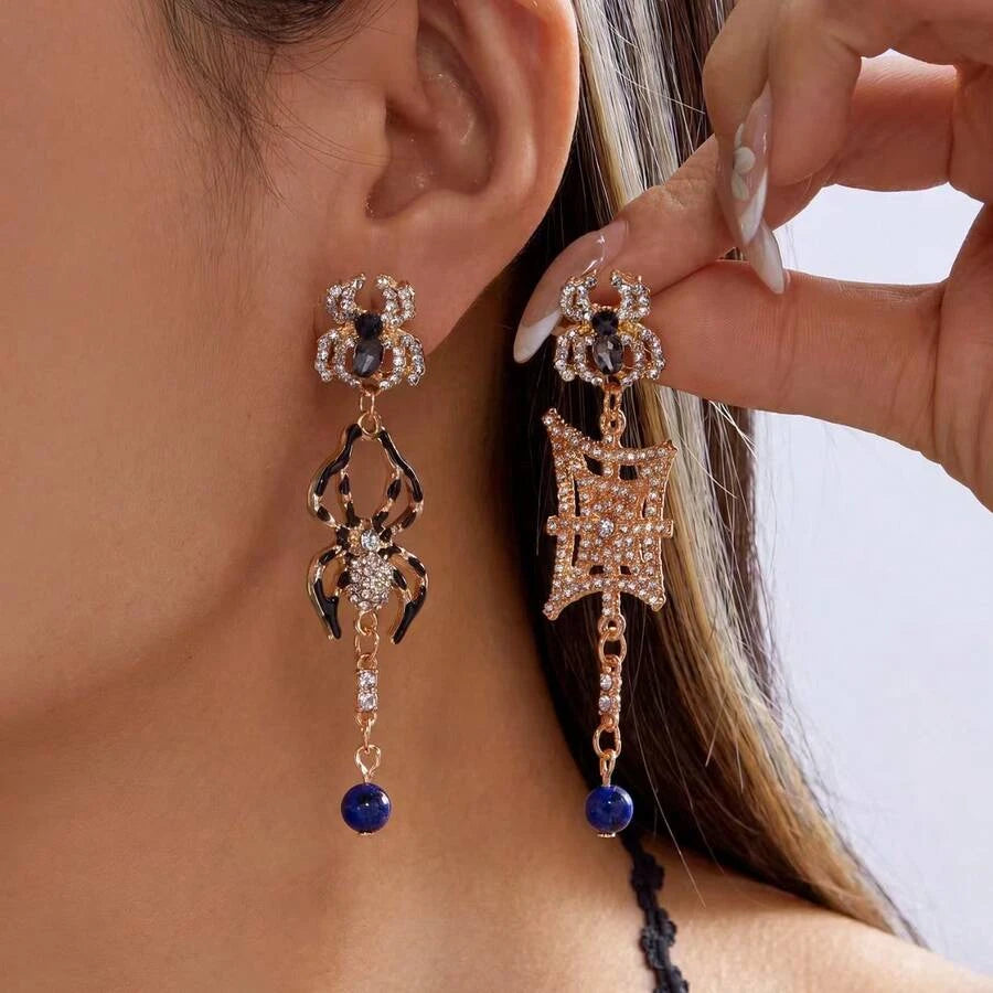 Spooky Sequin Rhinestone Dangle Earrings