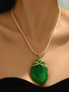 Vintage Gold Geometric Resin Pendant Necklace
