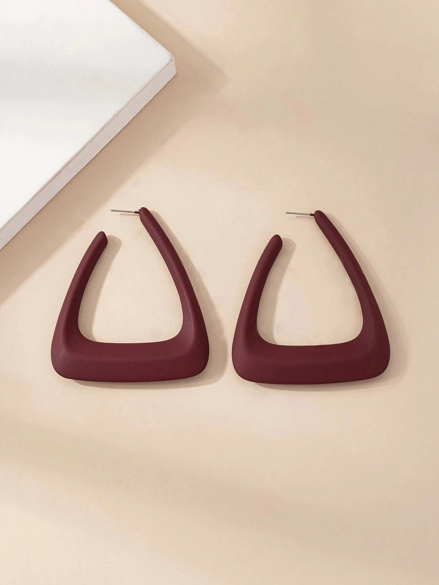 Geometric Design Hoop Earrings