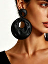 Gold-Plated Metal Drum Dangle Earrings