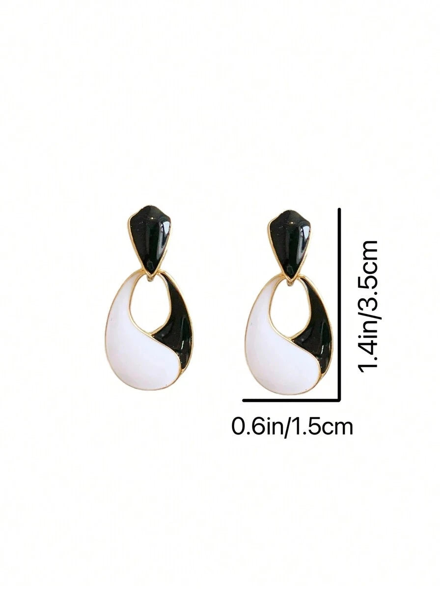 Two Tone Drop Earrings
