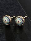 Vintage Vibe Zirconia Evil Eye Stud Earrings