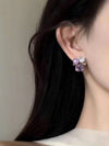 French Faux Pearl Glass Stud Earrings