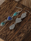 Vintage Asymmetric Turquoise Pendant Earrings