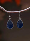 Navy Blue Starry Teardrop Earrings