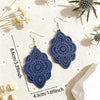 Wooden Lace Pattern Carved Pendant Earrings