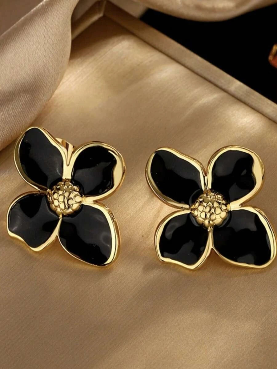 Elegant Stainless Steel Flower Earrings
