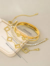 Gold Clover Bracelet Set