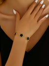 Gold Plated Stainless Steel Flower Bracelet