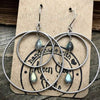 Silver Bohemian Layered Gemstone Earrings