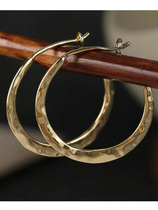 Hammered Large Hoop Earrings