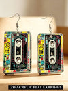 Retro Vinyl Record Drop Earrings