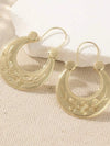Classic Vintage Gold Carved Round Earrings