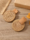 European Boho Rattan Drop Earrings