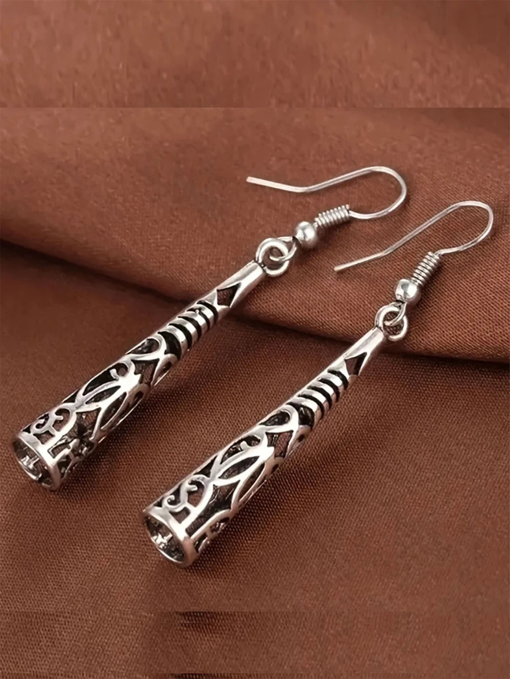 Vintage Silver Bohemian Flower Earrings