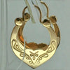 Classic Vintage Gold Carved Round Earrings