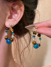 Retro Beaded Hoop Earrings